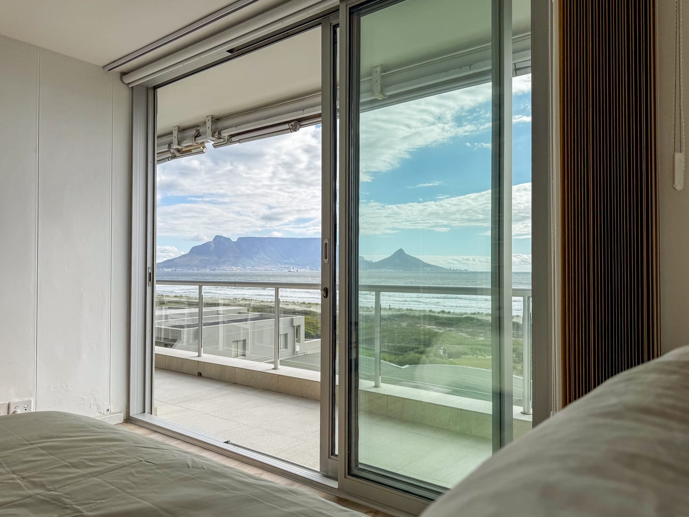 Table Mountain and ocean view from the apartment