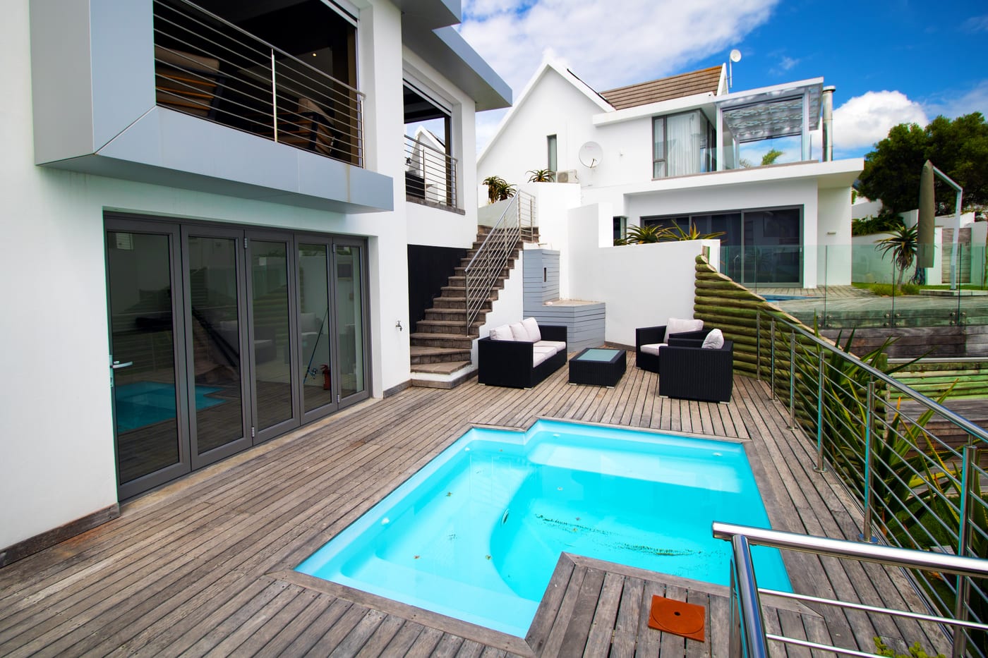 Pool deck beside the St Francis Bay canal home